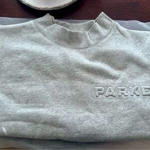 Parke Women's Classic Gray Embossed Mock Neck Sweater